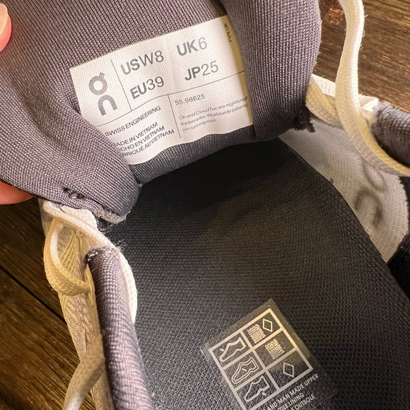 On Cloud Running White and Gray Sneakers - Picture 4 of 6